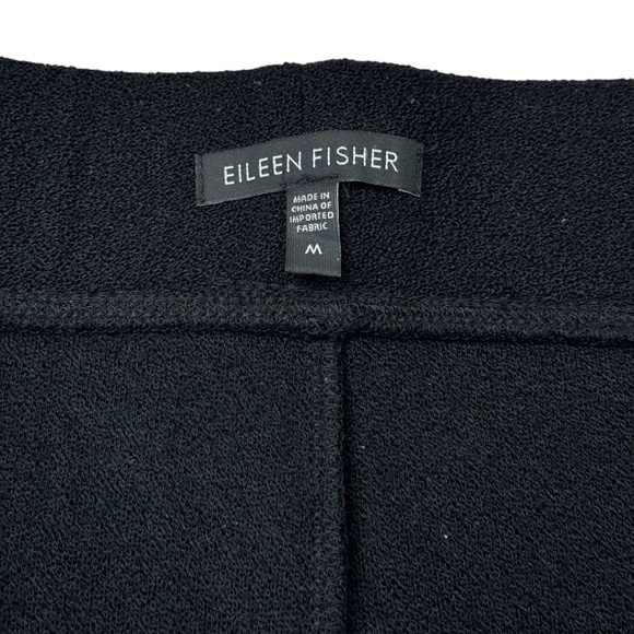 Eileen Fisher Women Elastic Waist Pull on Pant Size M Black Classic Casual - Picture 7 of 11